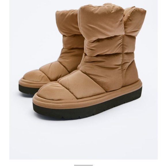Zara quilted low heel ankle boots New - Picture 4 of 5
